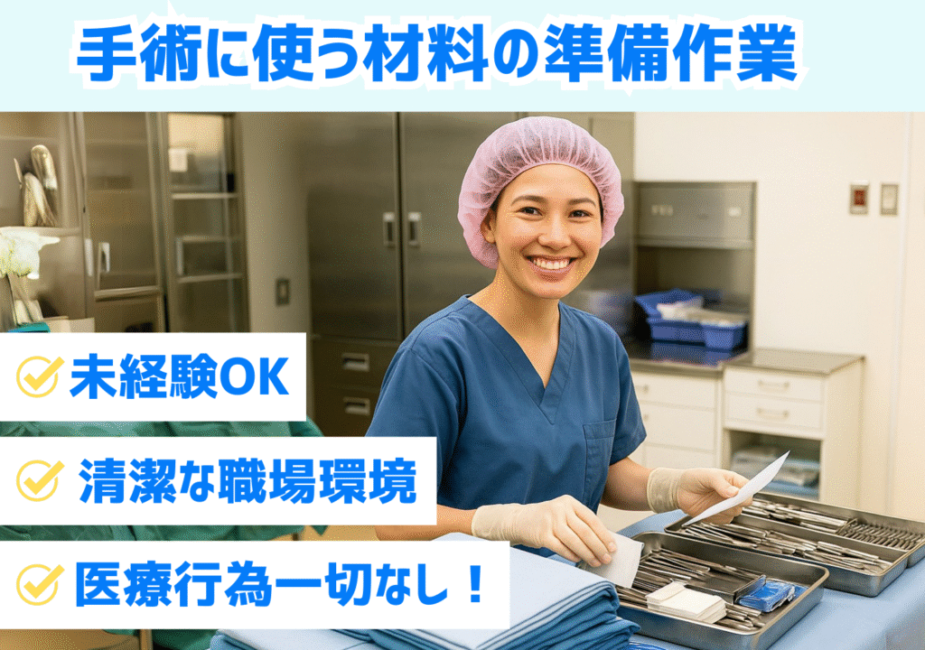 17時定時/医療用材料ピッキング/病院内で軽作業、重量物無し